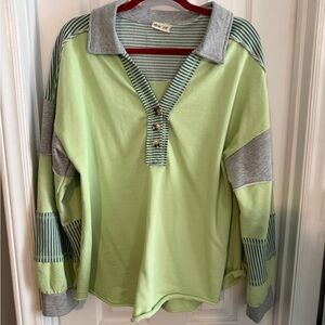 Light Green and Gray Button Down Shirt